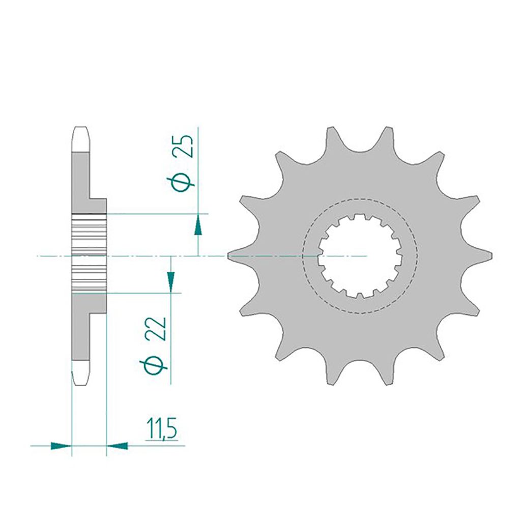 Esjot Ritzel 73303-12 #520 12 Zähne