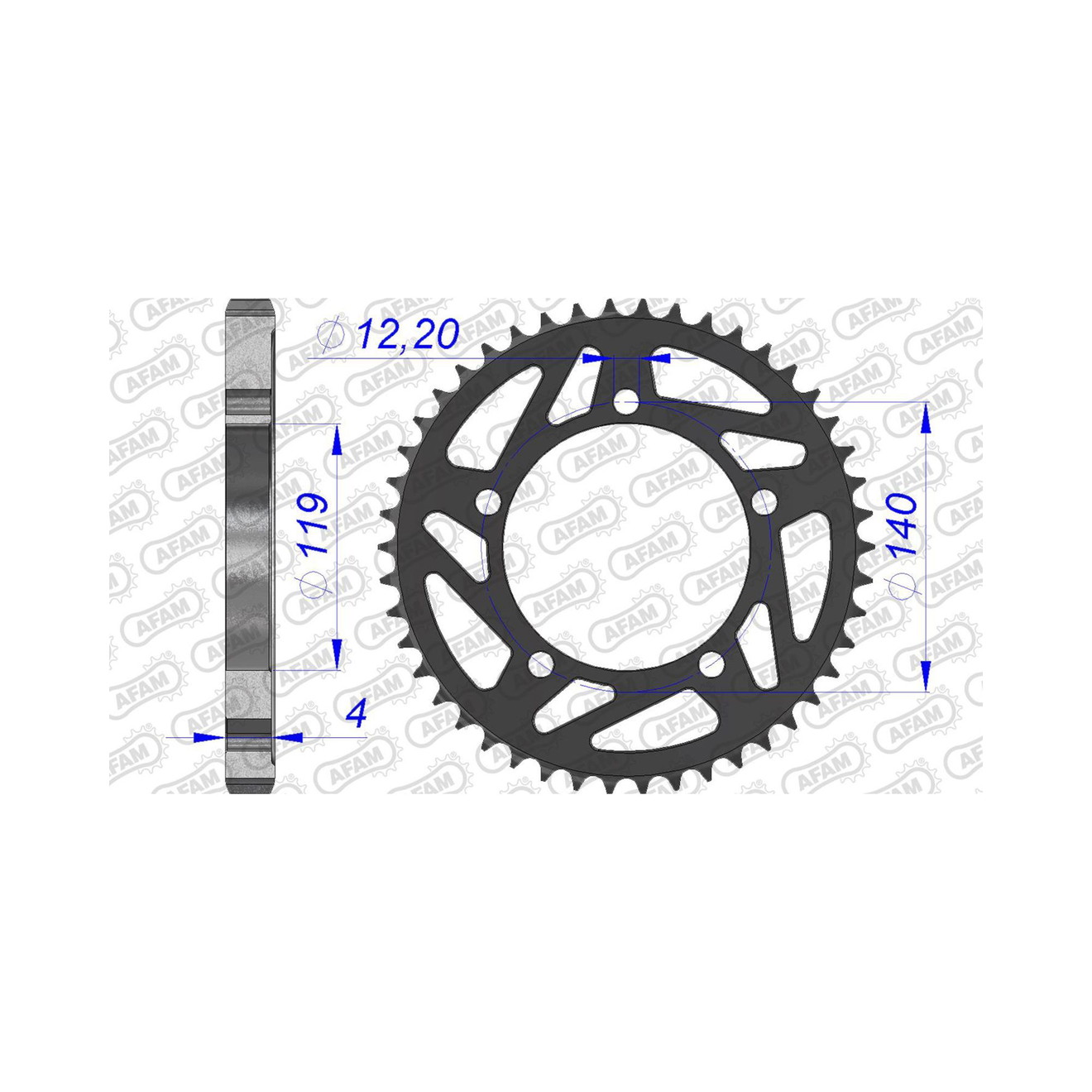 AFAM Kettenrad ALU #520 45 Zähne