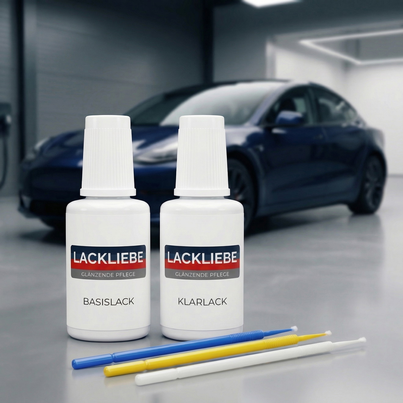 Lakstift Set Tesla Model 3 PBSB Solid Black - 2 Tupfflessen