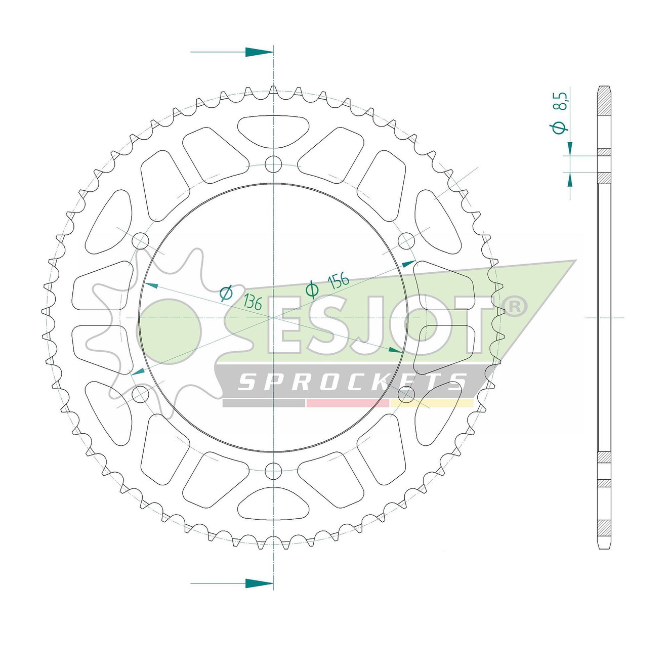 Esjot Kettenrad STAHL #428 57 Zähne