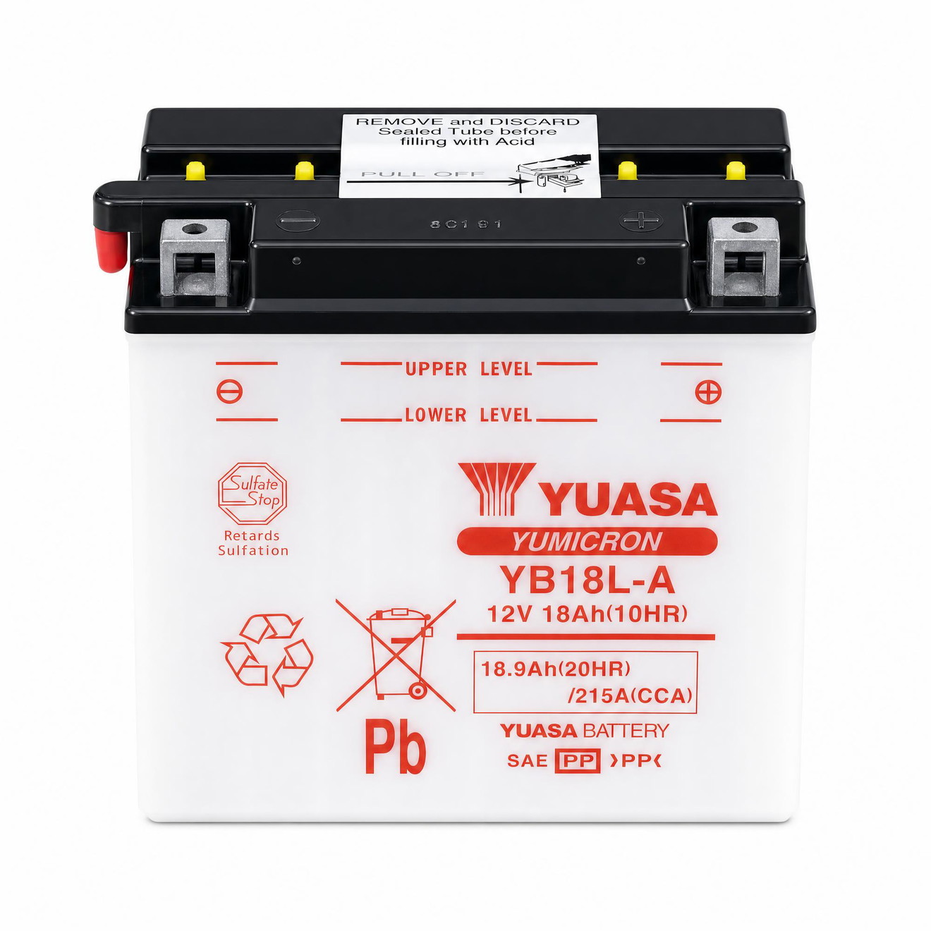 Yuasa Batterie 12V 18AH YB18L-A Blei-Säure ohne Säurepack