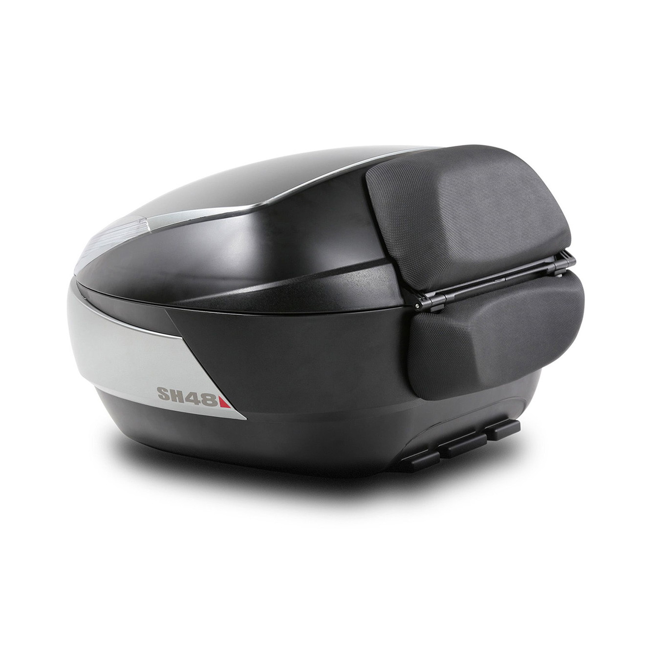 SHAD Topcase SH48 New Titanium Carbon Cover mit Rückenpolster und Trägerplatte