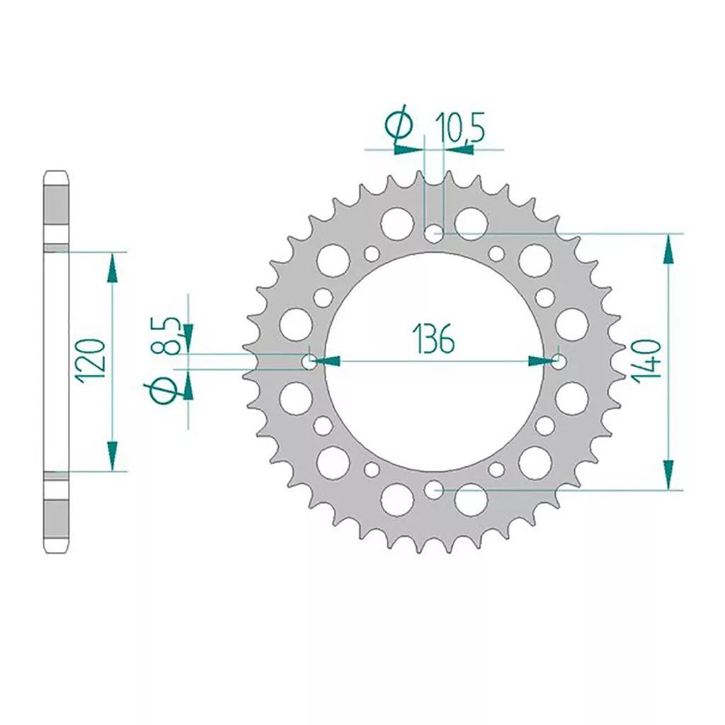 AFAM Kettenrad ALU #520 47 Zähne
