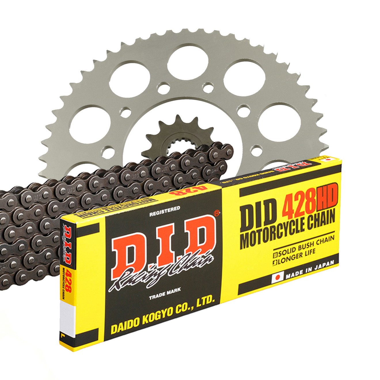 DID Kettensatz für Derbi Senda 125 SM DRD 4T 09-12 428 HD