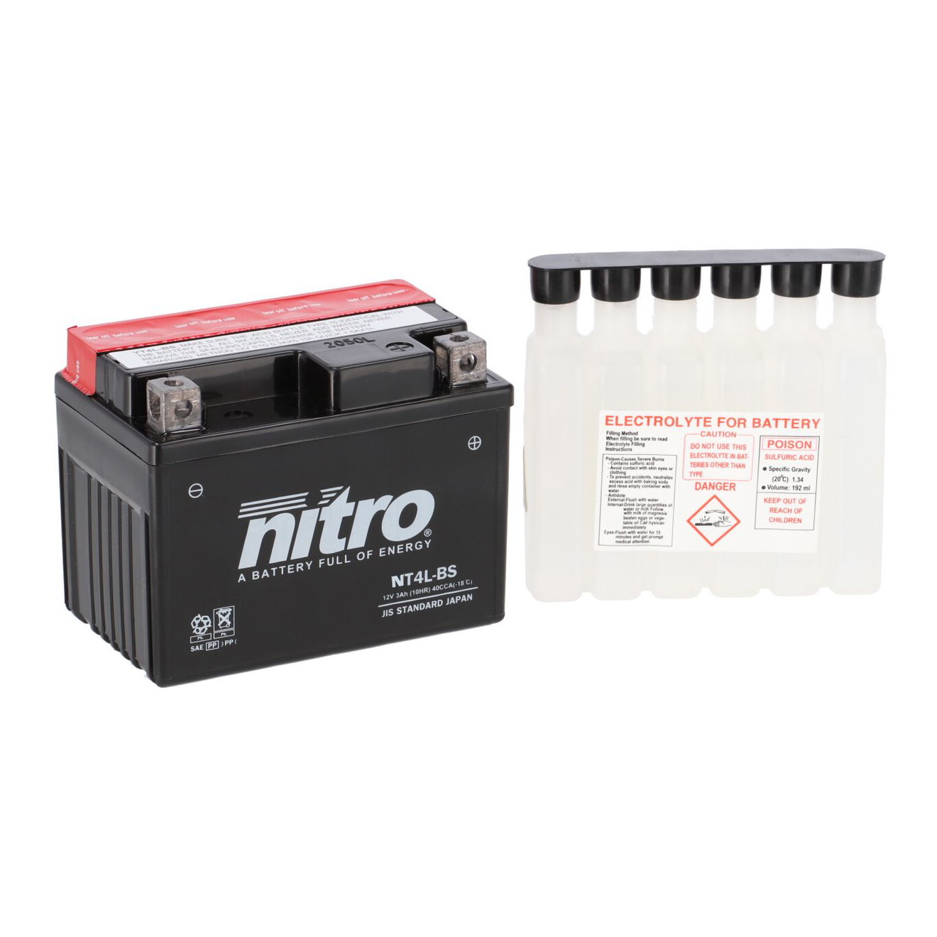 Nitro Batterie 12V 2,3AH YT4B-BS Wartungsfrei