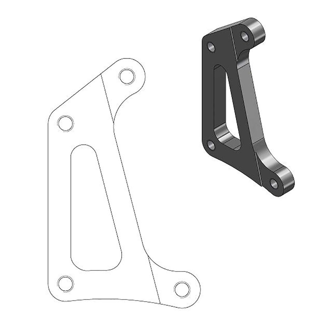 Moto-Master Bremssattel-Adapter Supermoto Racing Adapter 320 mm Ø
