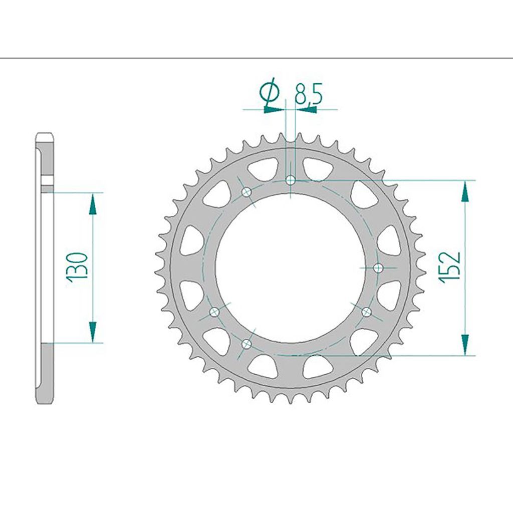 Esjot Kettenrad 44500-45 STAHL #520 45 Zähne