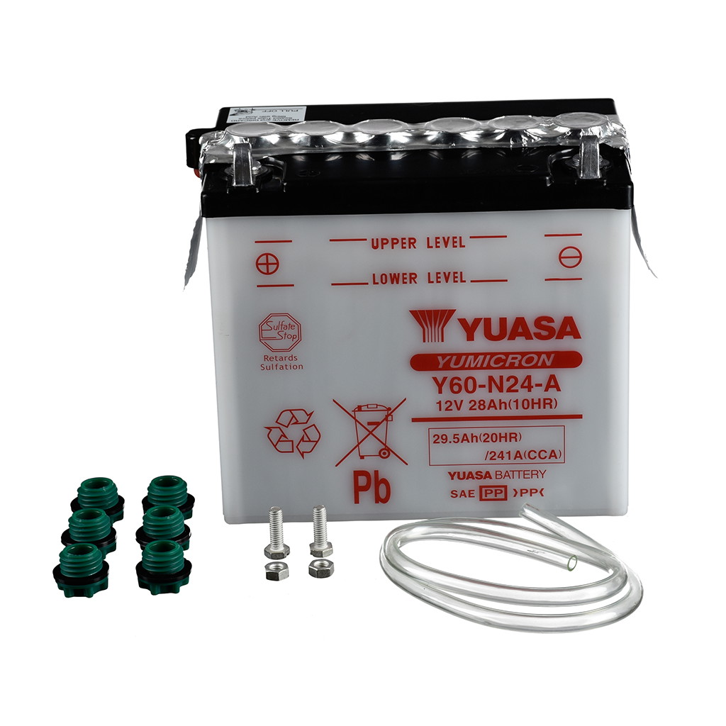 Yuasa Batterie 12V 28AH Y60-N24-A Blei-Säure ohne Säurepack
