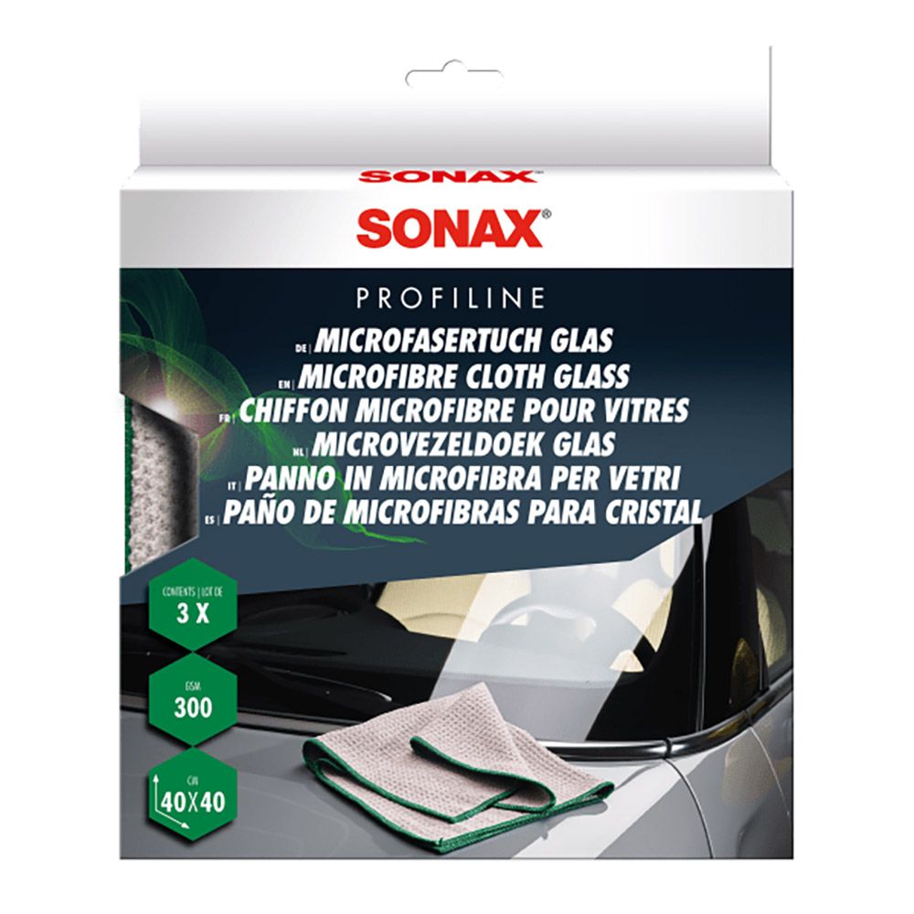 SONAX Microvezeldoek Glas 3-delig