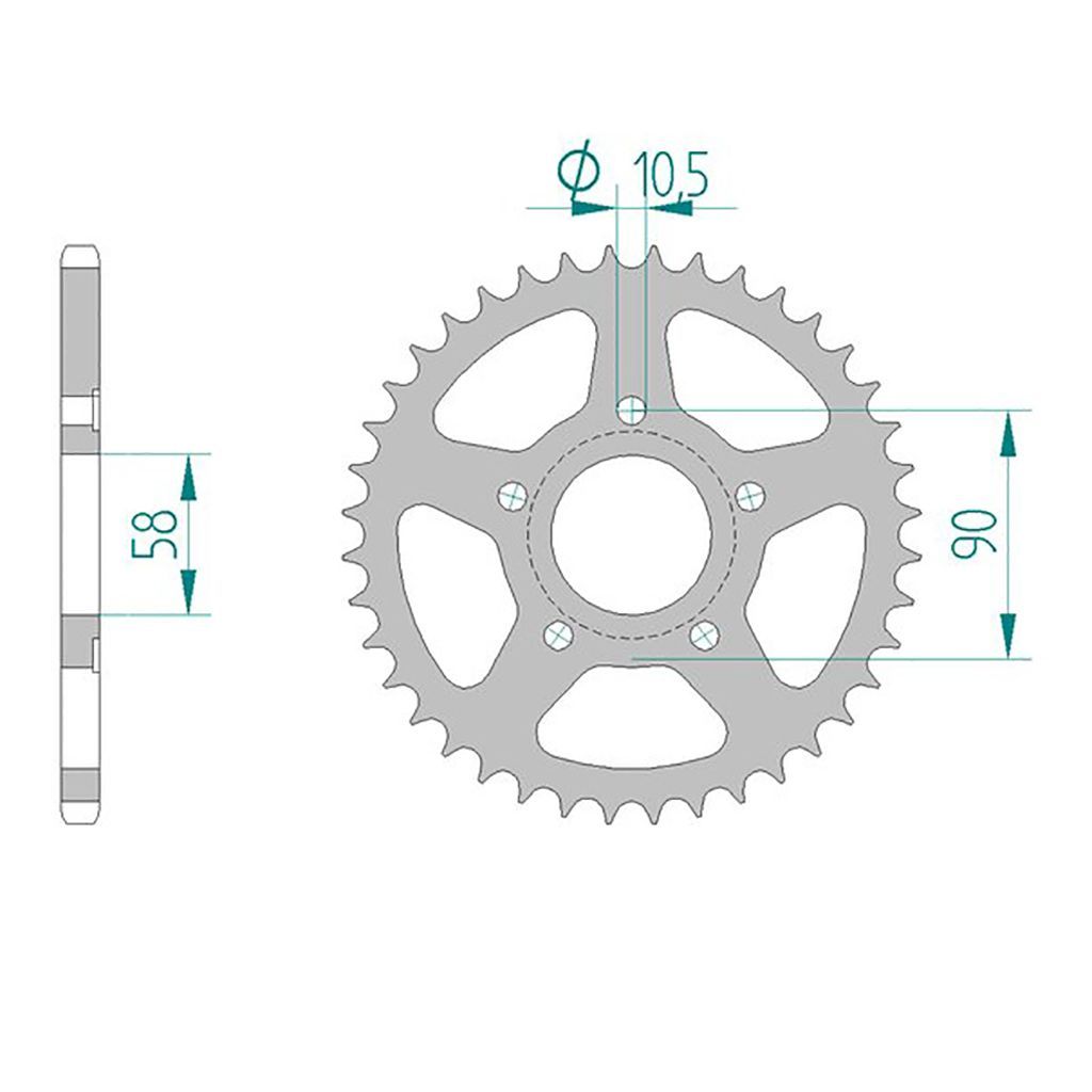 AFAM Kettenrad STAHL #520 38 Zähne