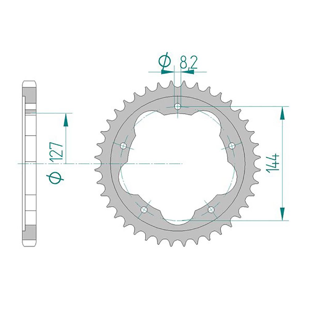 AFAM Kettenrad ALU #525 PCD 38 Zähne