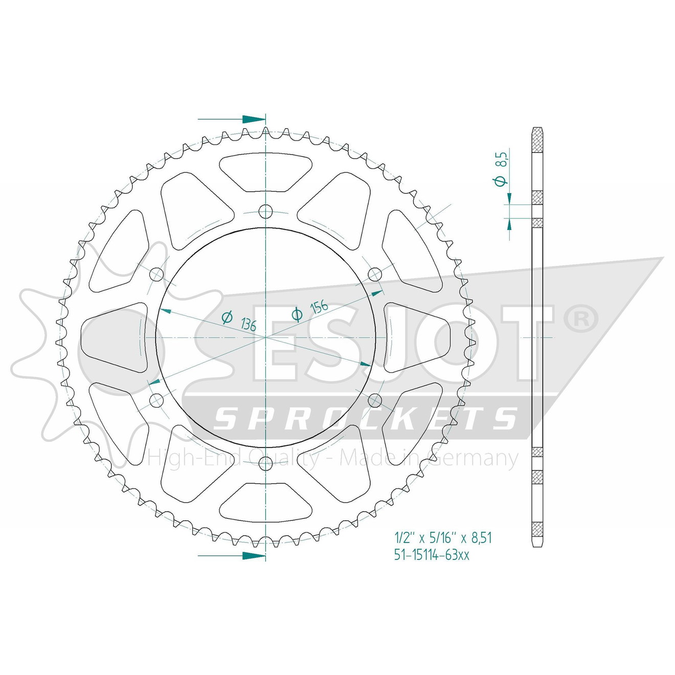AFAM Kettensatz für Fantic XMF Motard 125 21-22 428 MXG