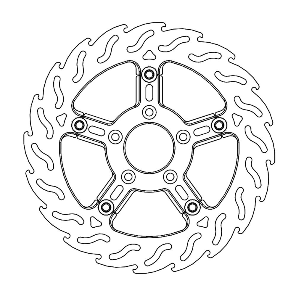 Moto-Master Bremsscheibe Flame vorn links schwimmend Alu-Innenring