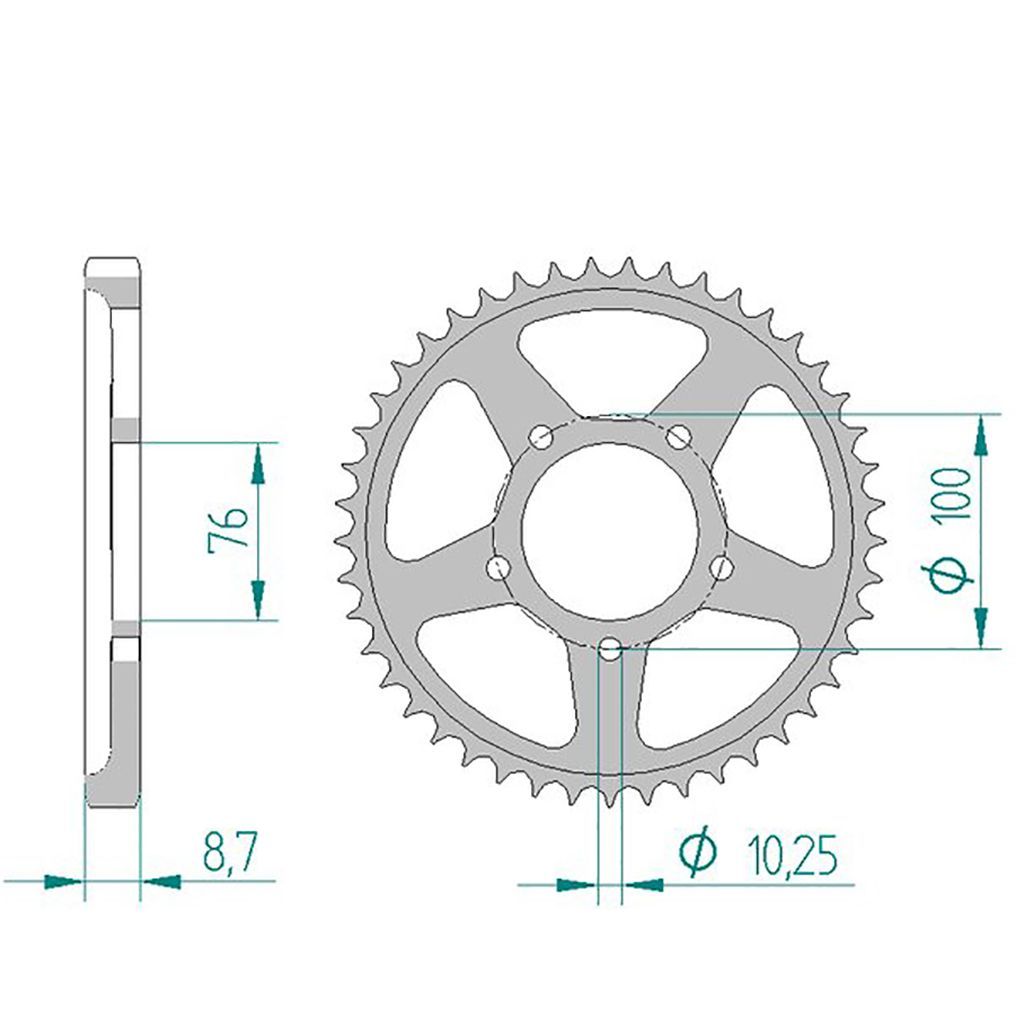 AFAM Kettenrad STAHL #530 45 Zähne