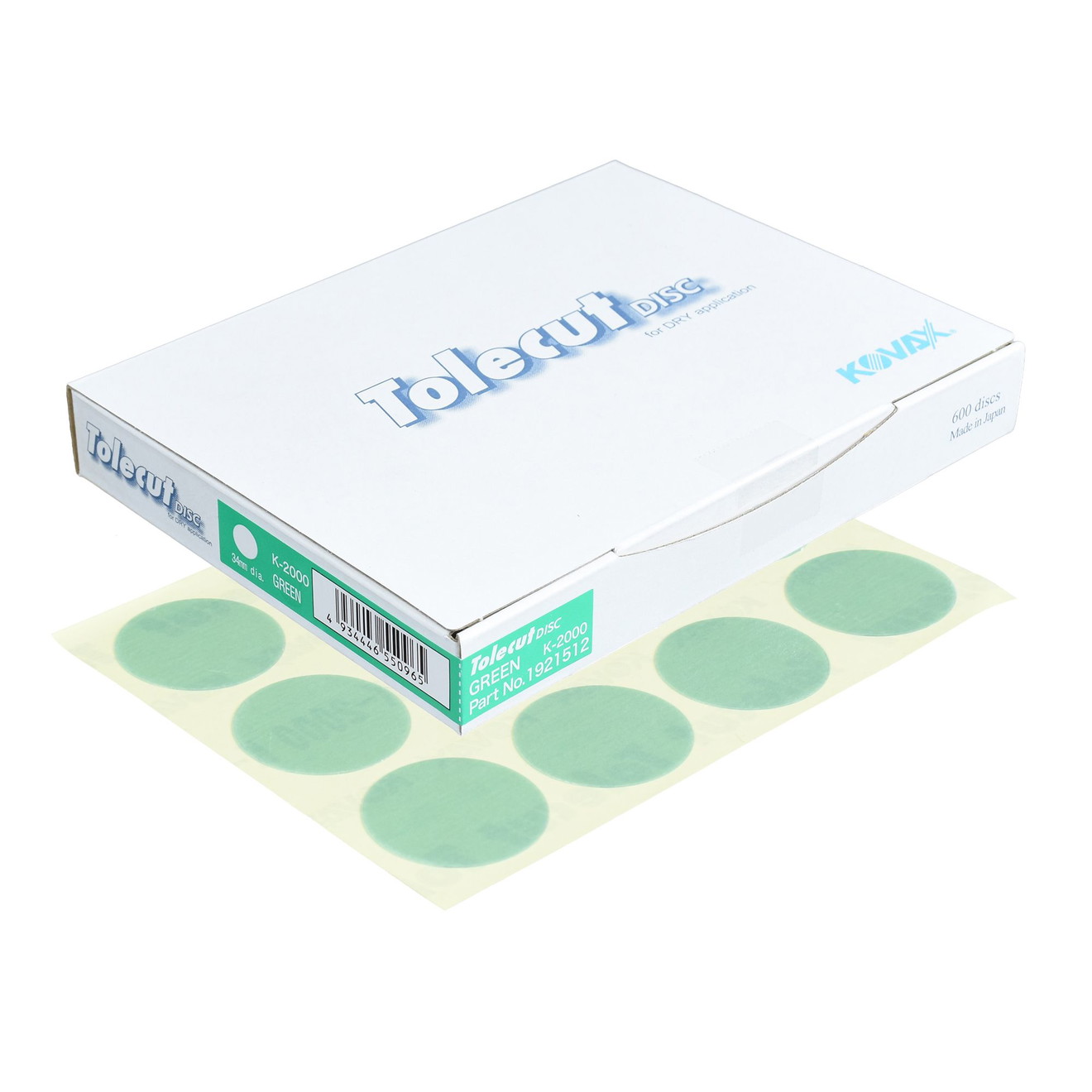 KOVAX Tolecut Schuurbladen Droogschuren groen K2000 Ø 34mm 600 stuks