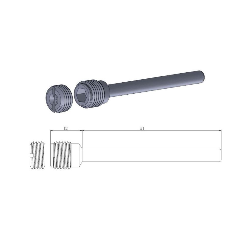 Moto-Master Bremsbelag-Gleitstift 63 mm Edelstahl