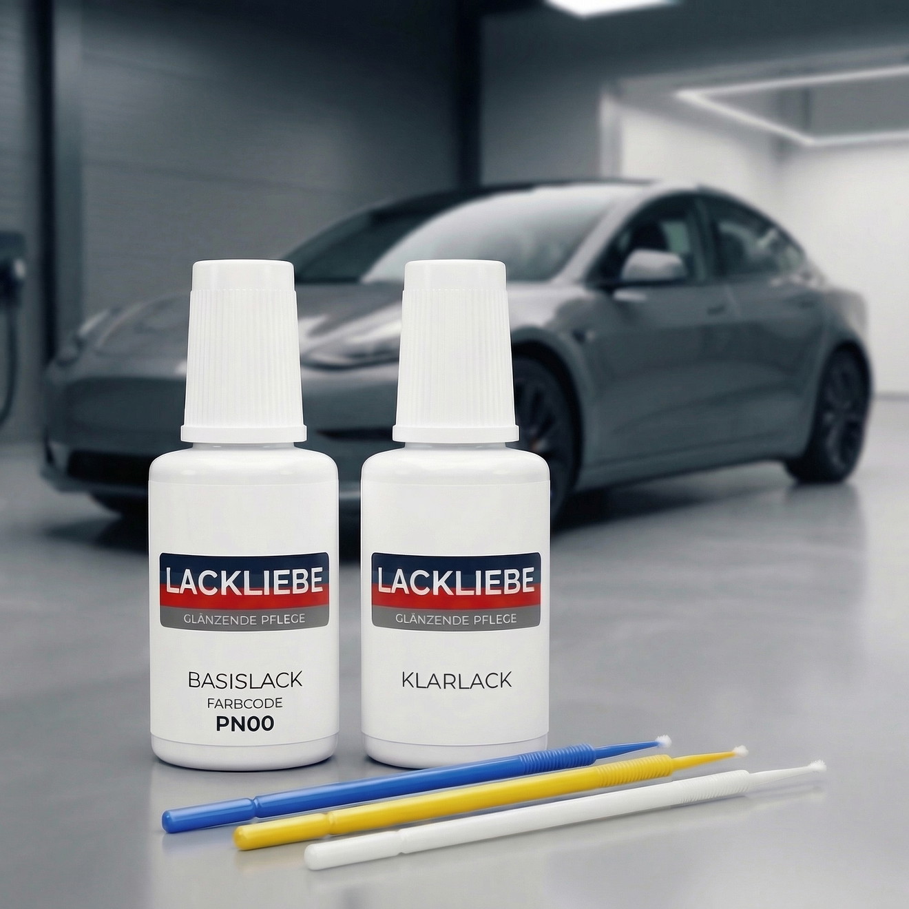 Lakstift Set Tesla Model Y PN00 Quicksilver – 2 Tupfflesjes