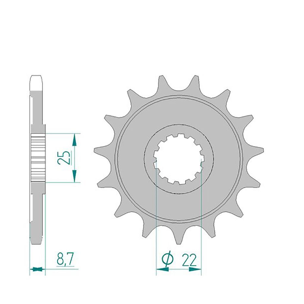AFAM Kettensatz für Kawasaki Z 1000 03-06 525 XSR2G