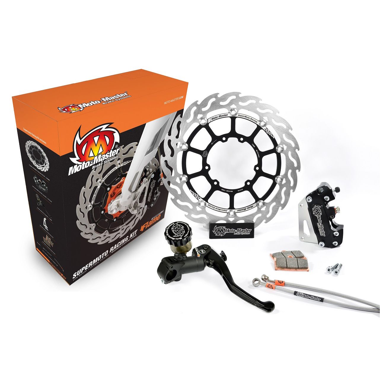Moto-Master Supermoto Kit 300 Flame Bremsscheibe Bremssattel Bremspumpe