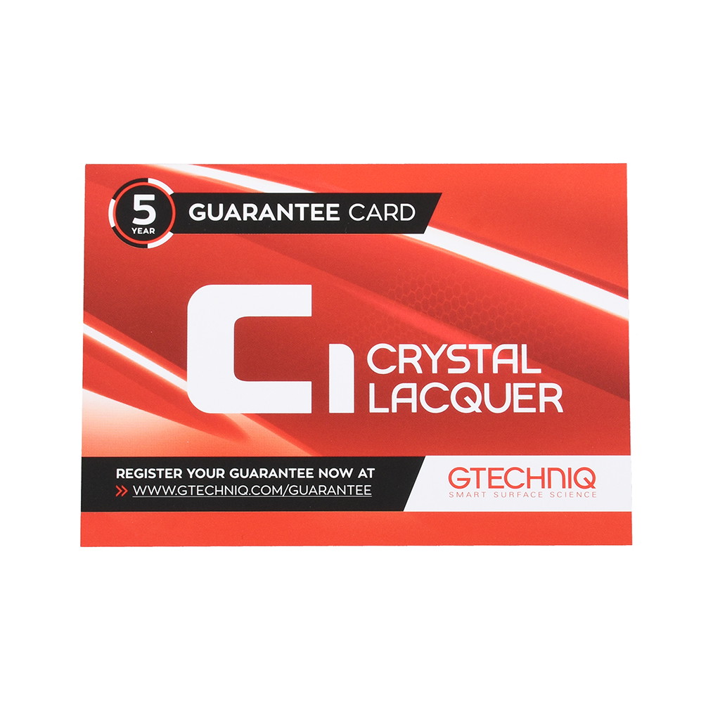 Gtechniq Garantie Registratiekaart C1 - 1 kaart per fles!
