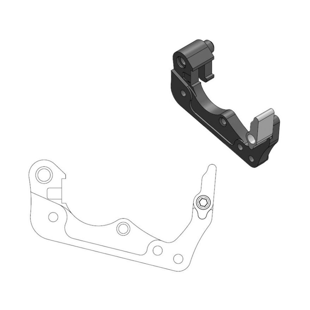 Moto-Master Bremssattel-Adapter Oversize Factory 260mm Ø schwarz mit Skidplat