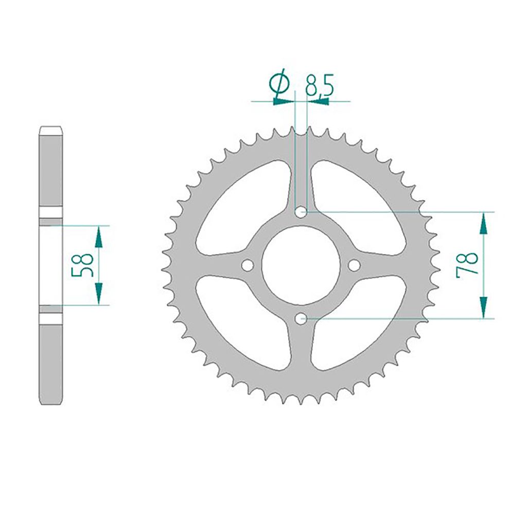 Esjot Kettenrad 14201-45 STAHL #428 45 Zähne