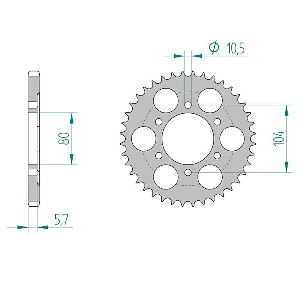 AFAM Kettenrad ALU #525 ZX-10R 39 Zähne