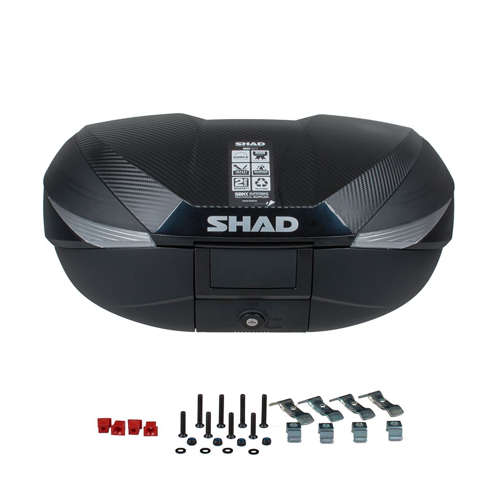SHAD Topcase SH58X carbon Variabel von 46-58 Liter mit Trägerplatte