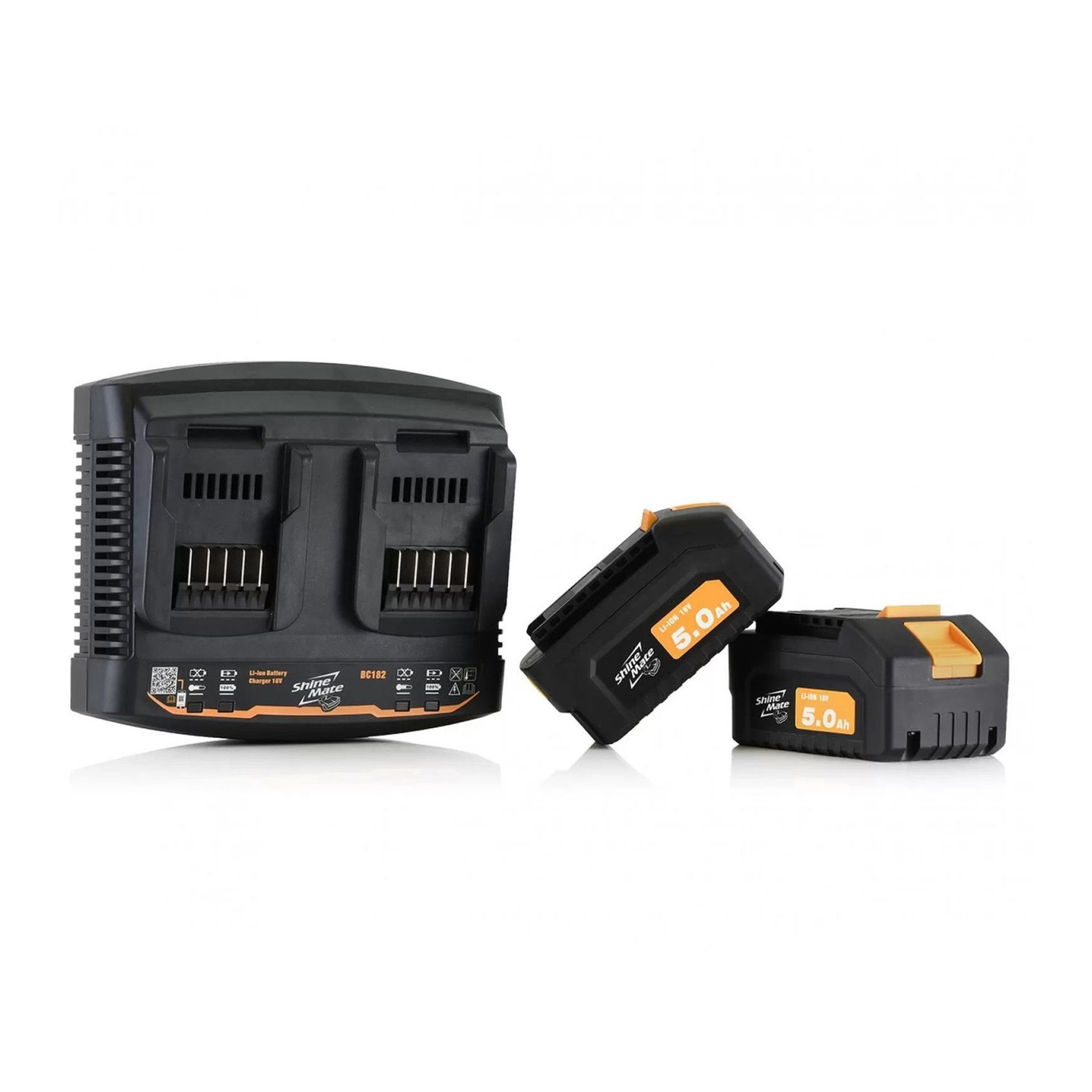 ShineMate Polizor cu acumulator Excentră 125mm EB351 5/15 Hub 15mm Charger Set