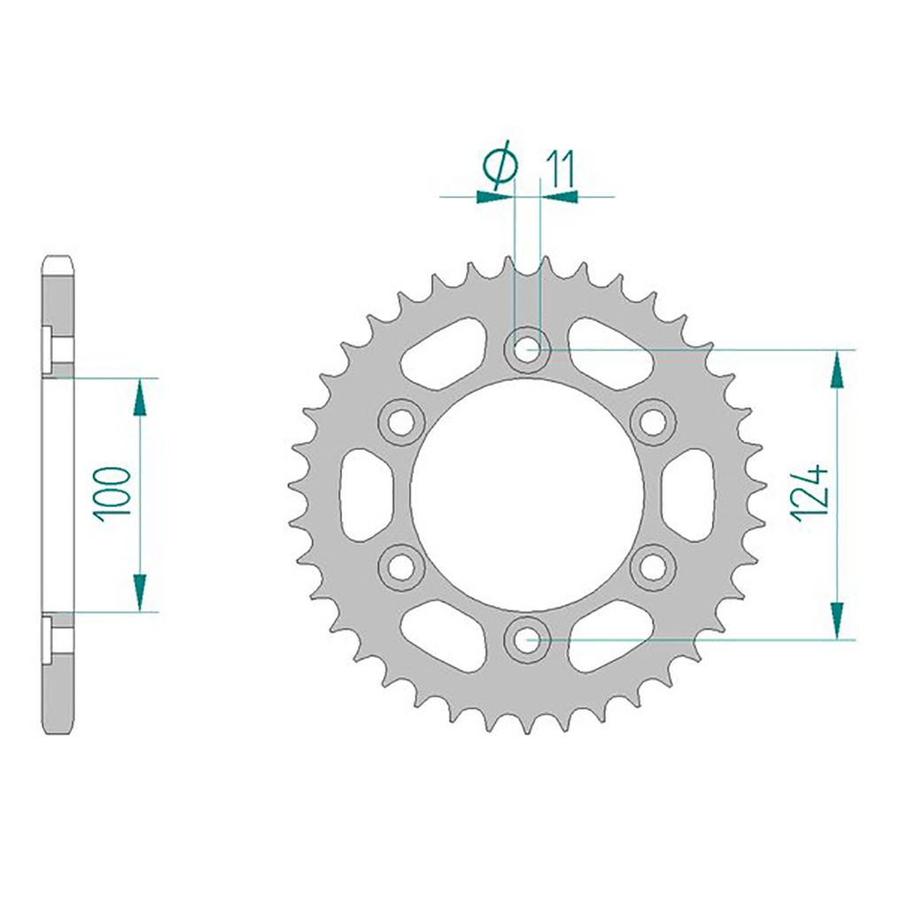 AFAM Kettenrad STAHL #520 44 Zähne