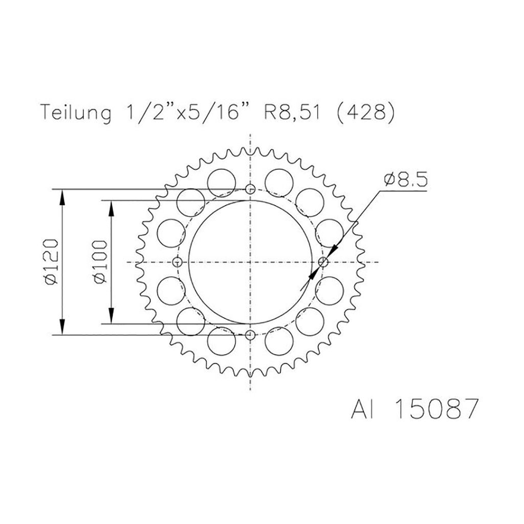 Esjot Kettenrad ALU #428 63 Zähne