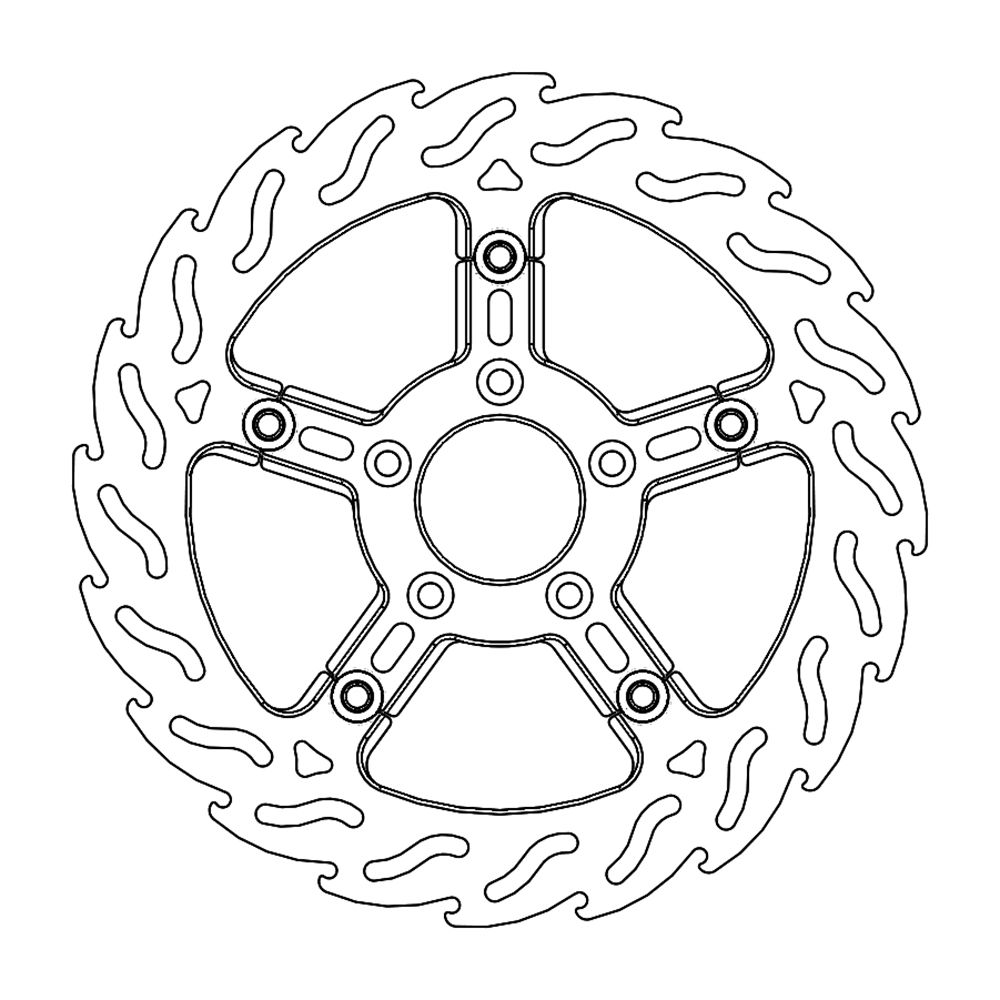 Moto-Master Bremsscheibe Flame vorn links schwimmend Alu-Innenring
