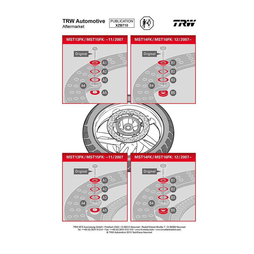 TRW Bremsscheiben Befestigungskit passend f. MST239 RAC, MST357 RAC