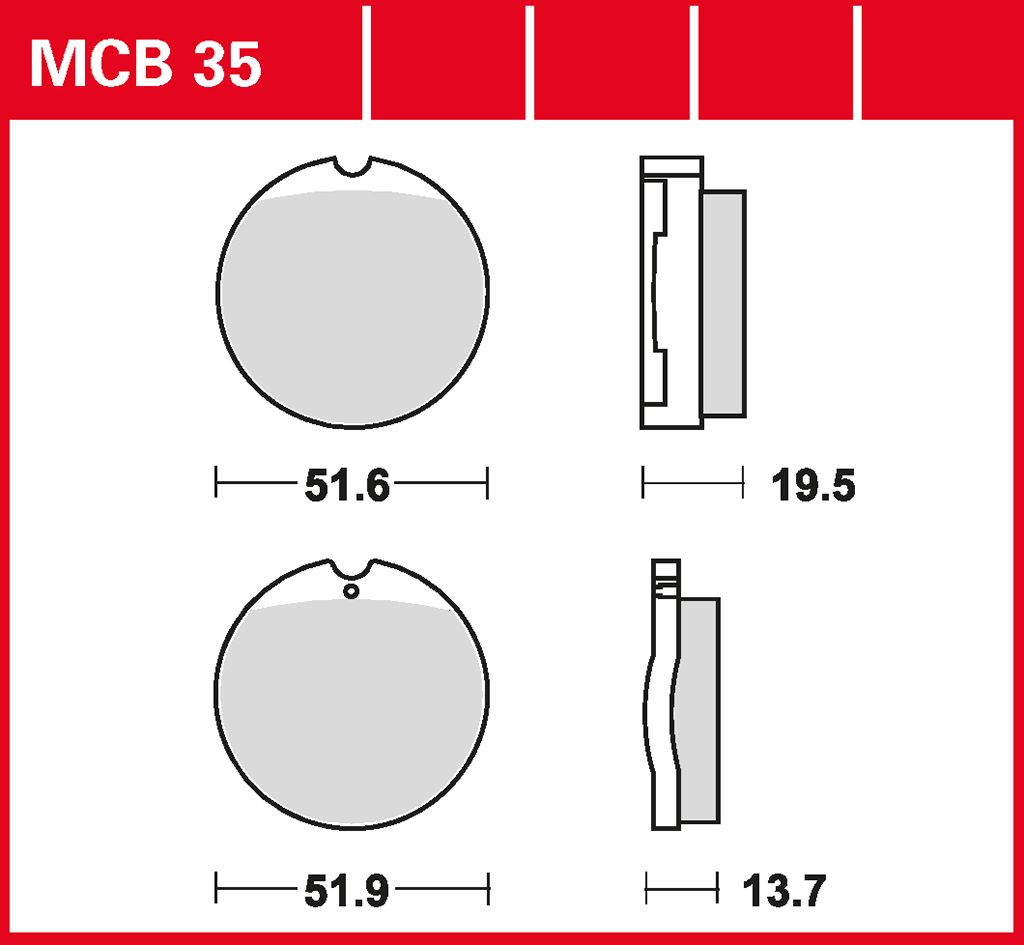 TRW Bremsbelag organisch MCB35