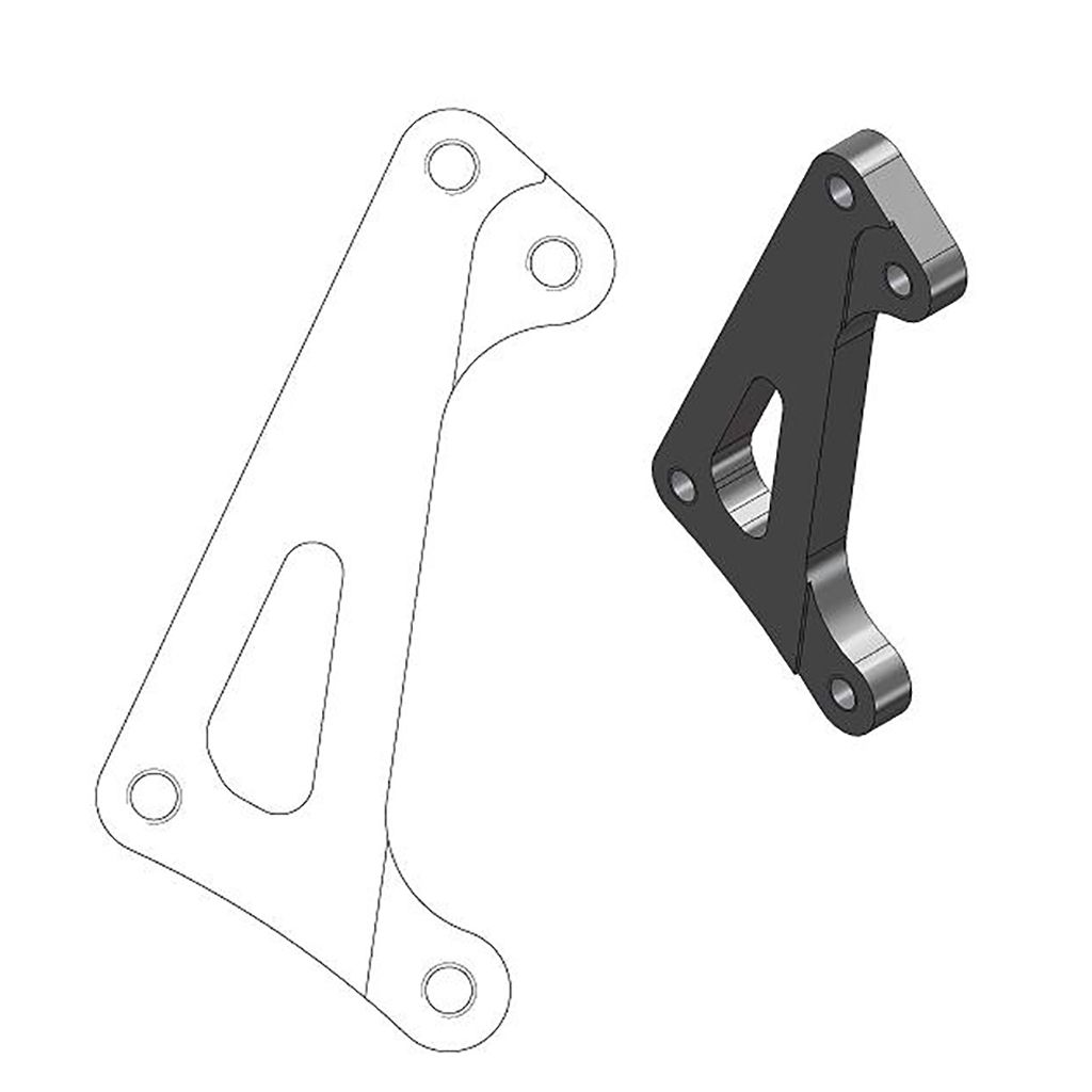 Moto-Master Bremssattel-Adapter Supermoto Racing Adapter 320 mm Ø