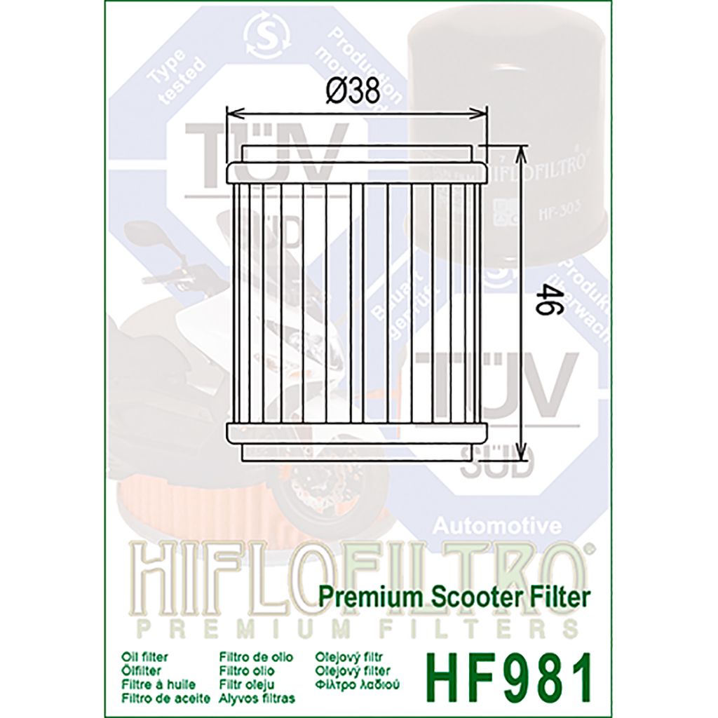 Hiflo Ölfilter Premium Scooter Filter HF981