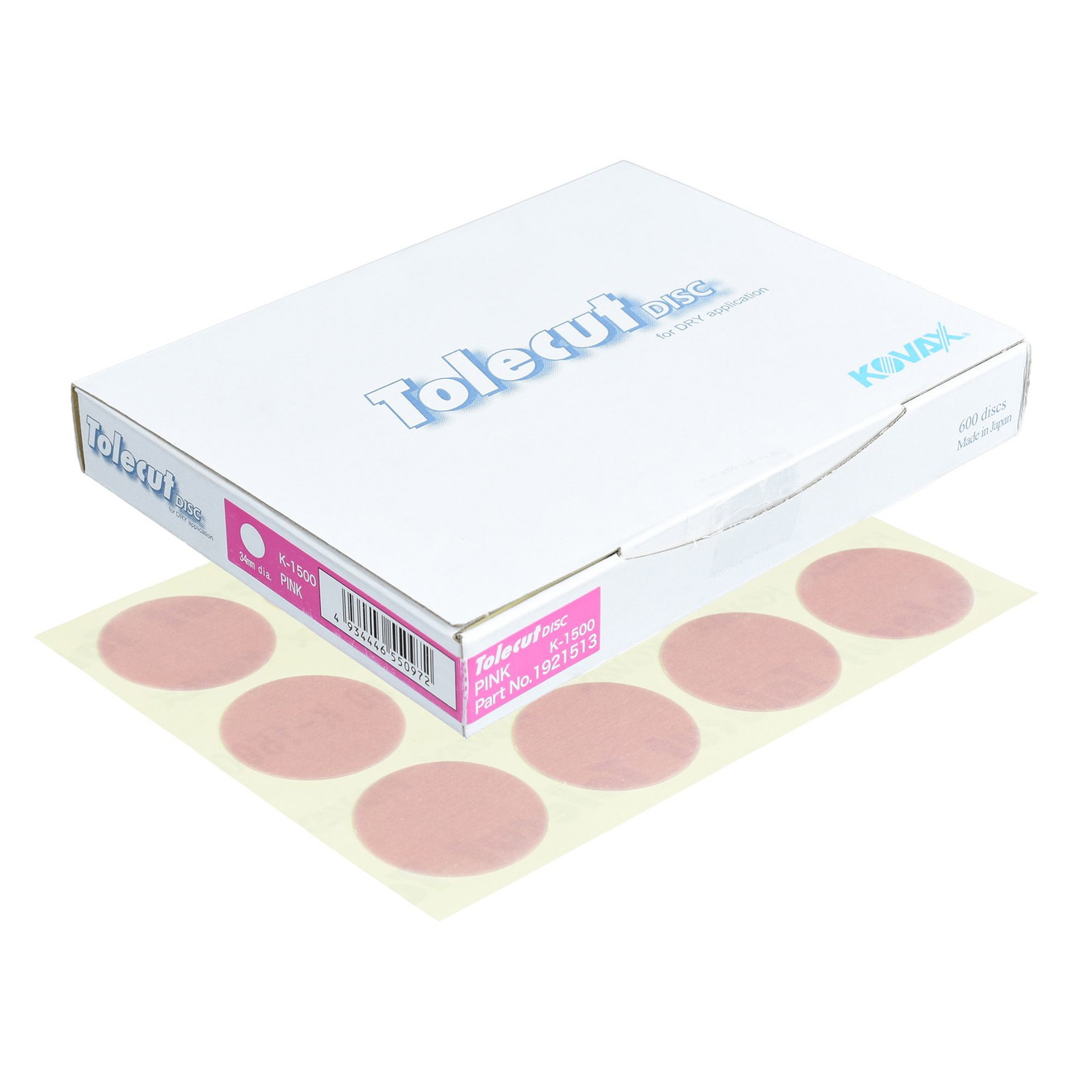 KOVAX Tolecut Schuurbladen Drogen Schuren Roze K1500 Ø 34mm 600 Stuks