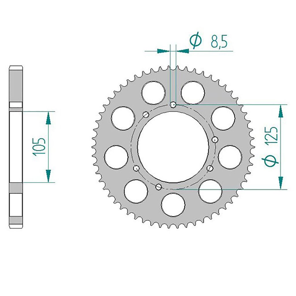 AFAM Kettenrad ALU #428 f. HM50 62 Zähne