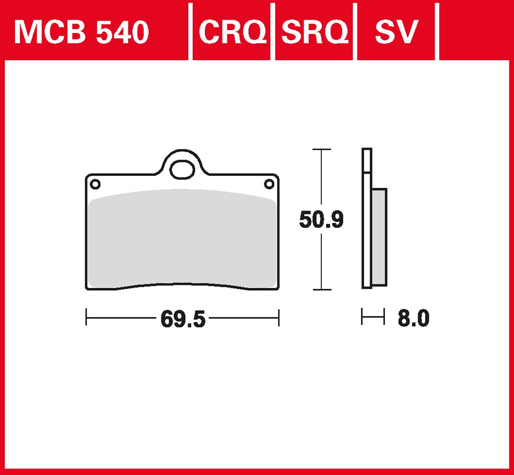 TRW Bremsbelag Sinter Street MCB540SV