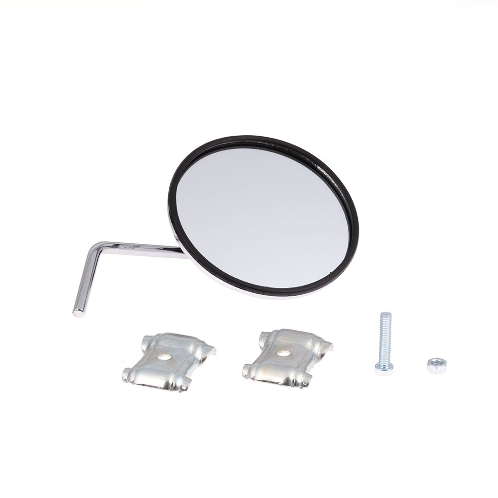 VParts Spiegel rechts chrom Klemmspiegel 105 mm Durchmesser f. Beinschild