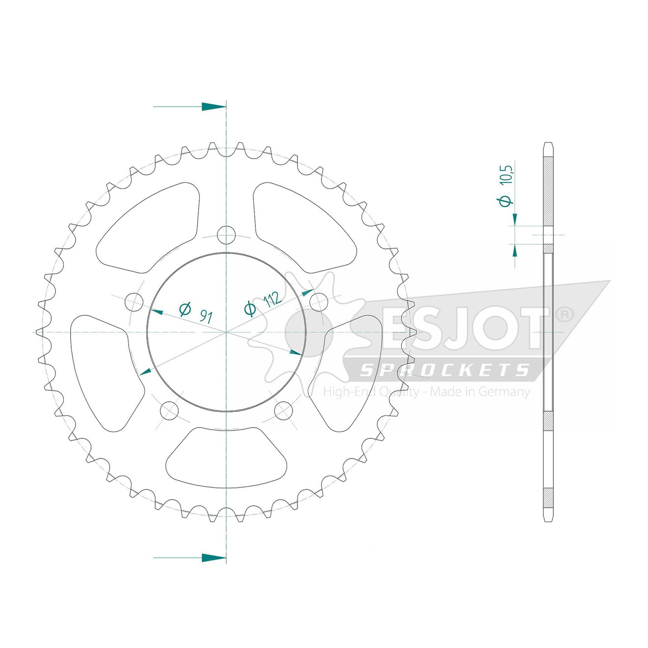 Esjot Kettenrad STAHL #520 46 Zähne