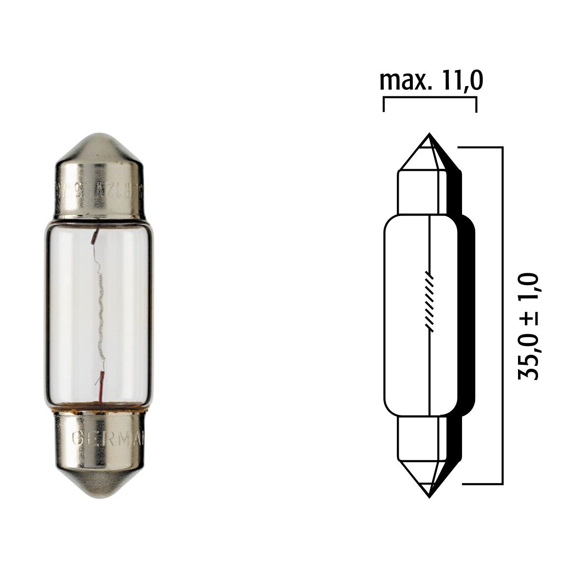 Flösser Lampen 6V 5W SV8.5 11x35 Soffitte VPE10