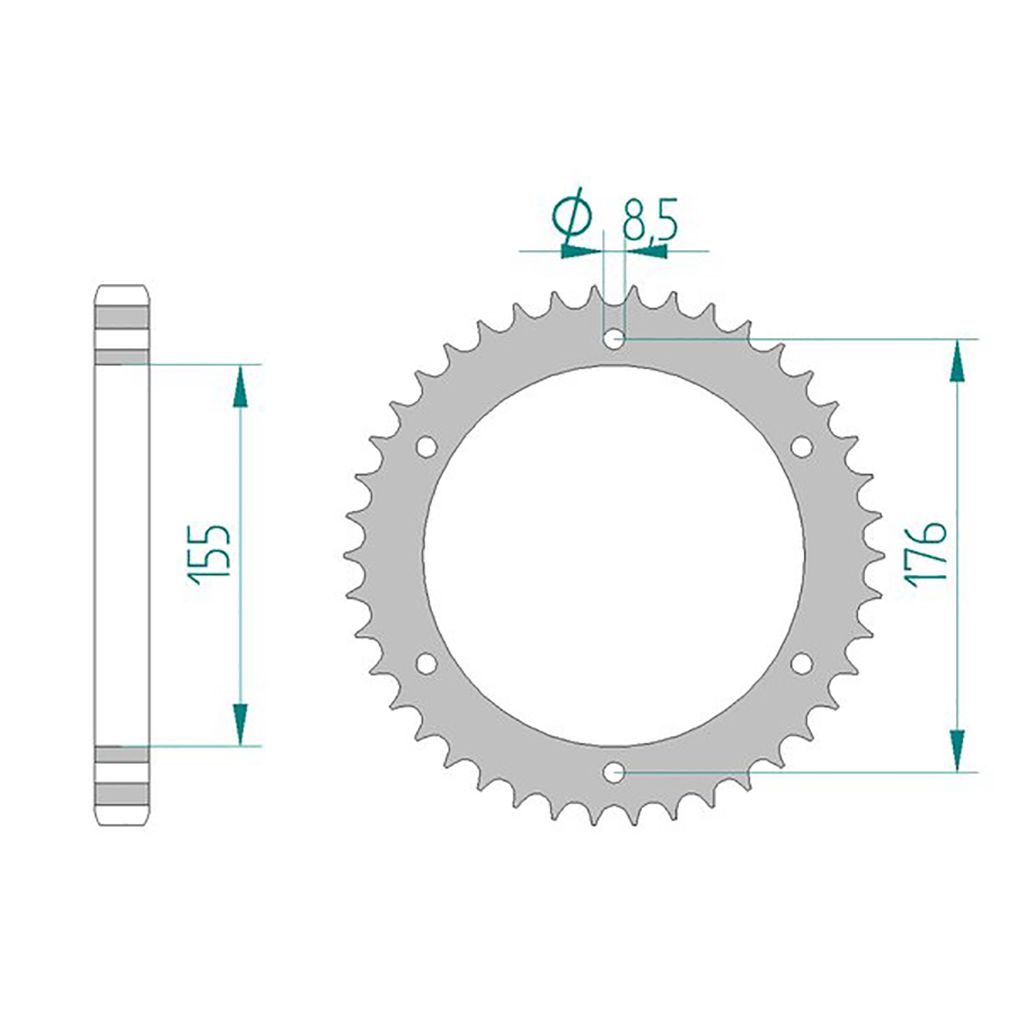 Esjot Kettenrad 86601-44 STAHL #530 44 Zähne