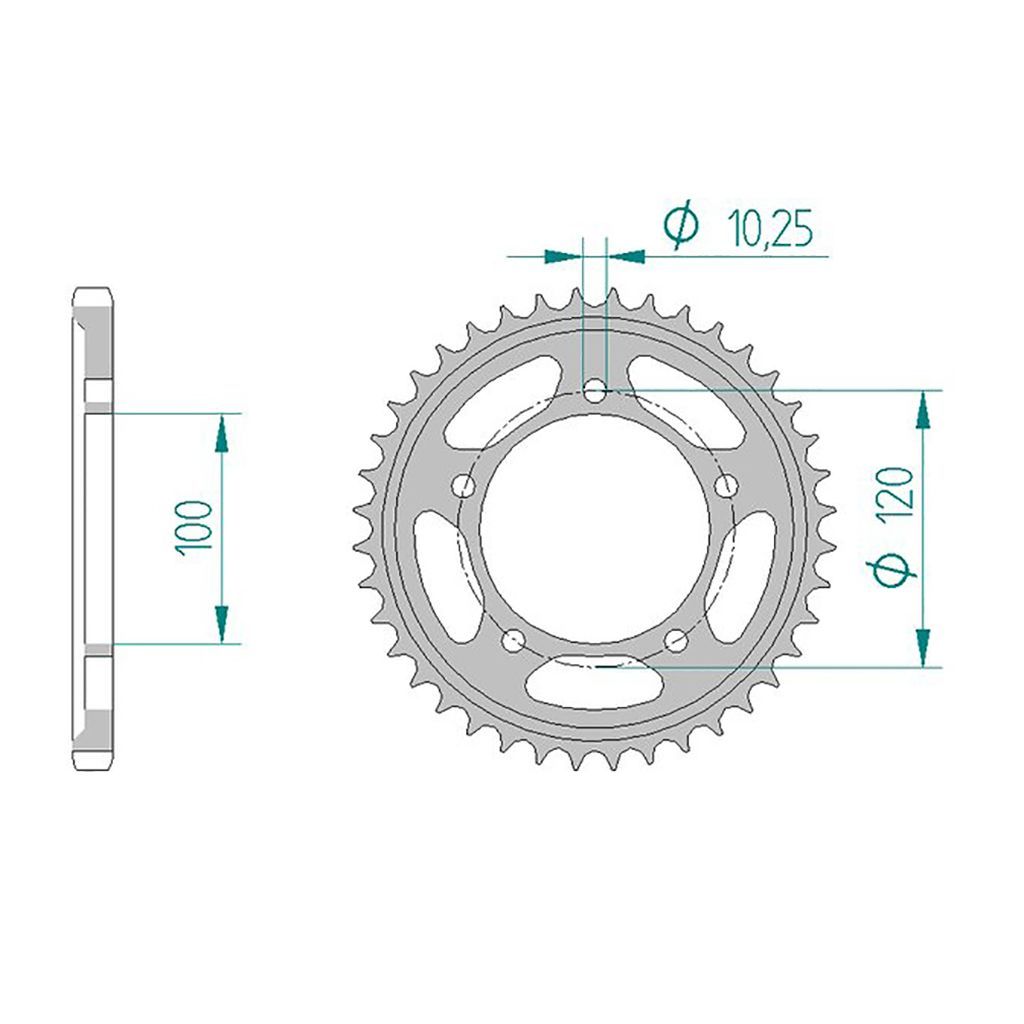 Esjot Kettenrad 35802-45 STAHL #525 45 Zähne