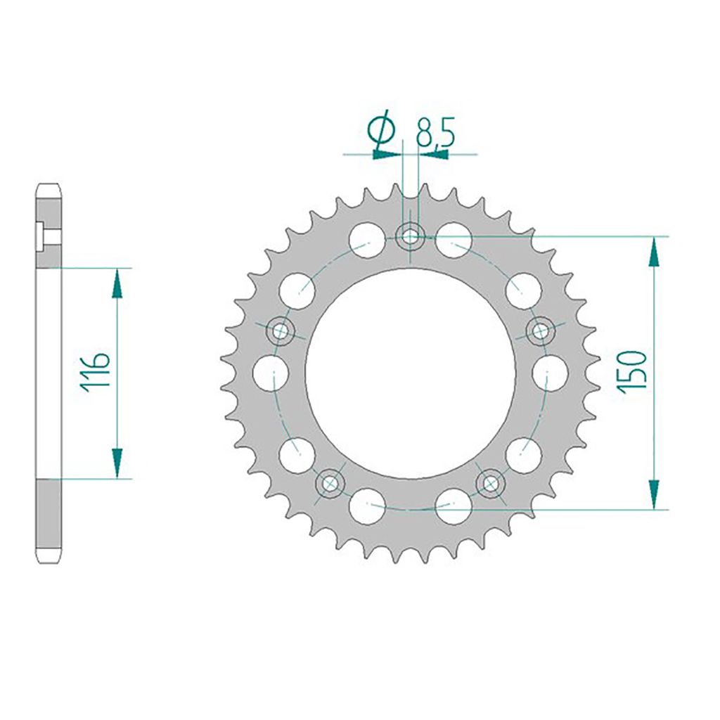 AFAM Kettenrad ALU #520 APR RS250 42 Zähne
