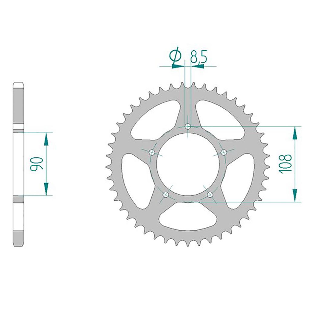 Esjot Kettenrad 35303-45 STAHL #520 45 Zähne