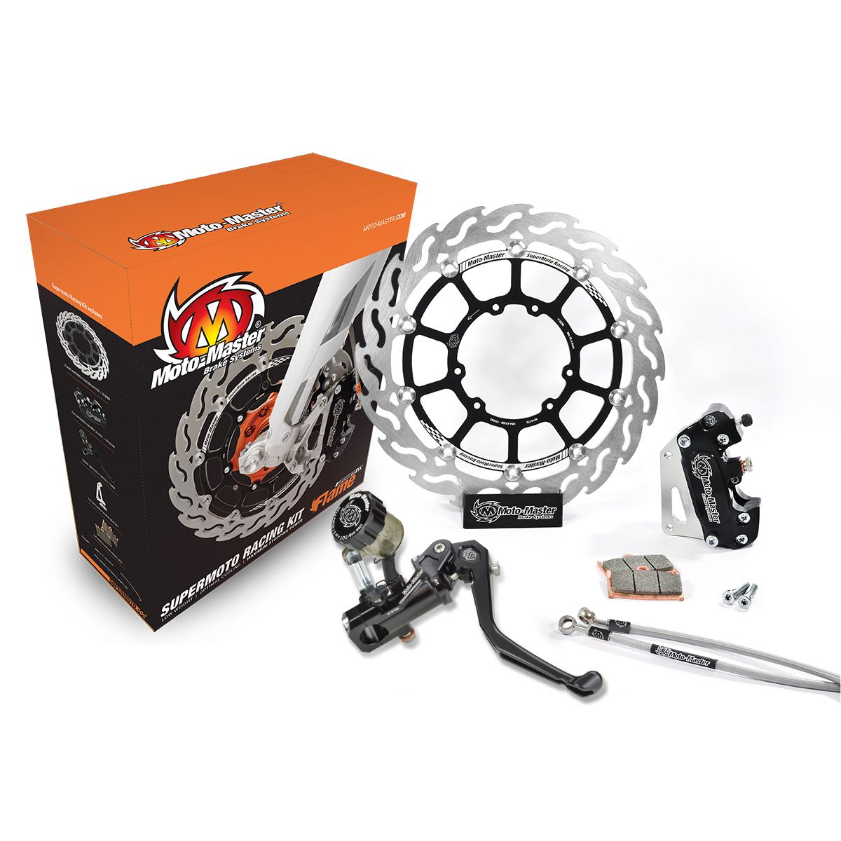 Moto-Master Supermoto Kit 300 Flame Bremsscheibe Bremssattel Bremspumpe