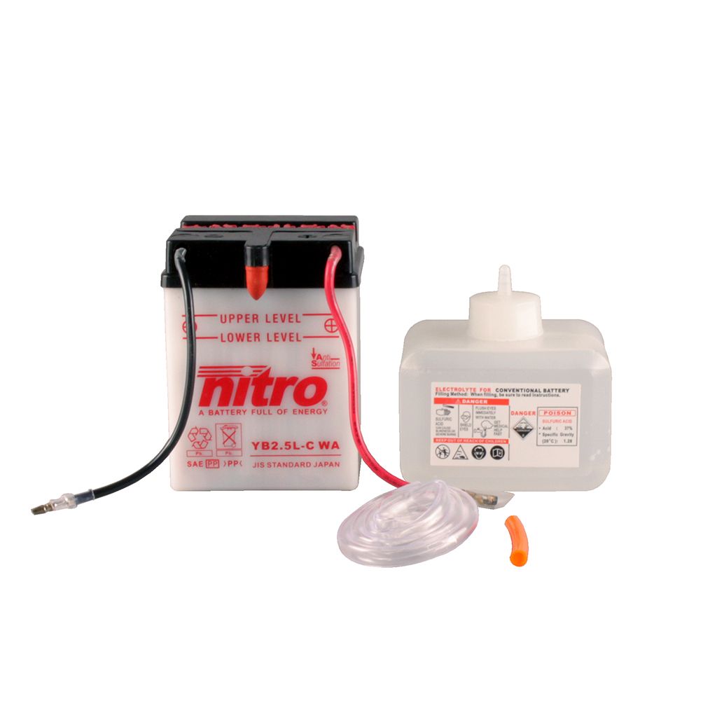 Nitro Batterie 12V 2,5AH YB2,5L-C Blei-Säure HC mit Säurepack