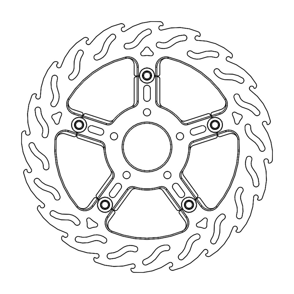 Moto-Master Bremsscheibe Flame vorn links schwimmend Alu-Innenring
