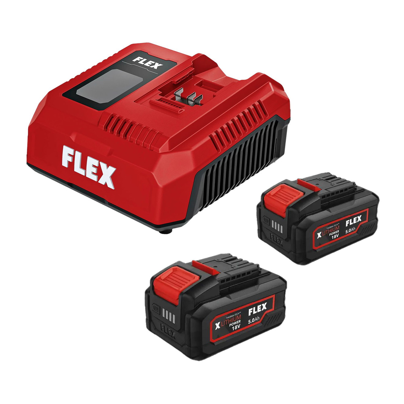 Flex Akku Set 18-55 CA2 Ladegerät 12.0/18.0 Volt + 2 x Akkus 5,0 Ah 18,0 V
